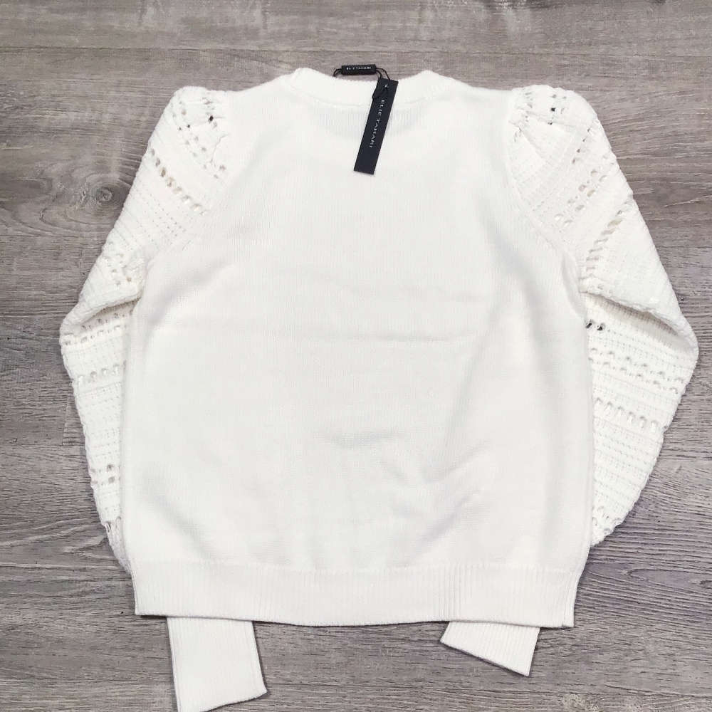 ELIE TAHARI Sophisticated Chic Navy Blue Sweater Top - Picture 8 of 10